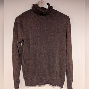 brown sparkly turtleneck